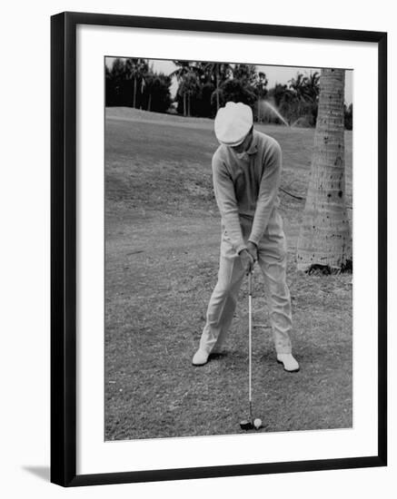 Golfer Ben Hogan, Demonstrating His Golf Drive-J^ R^ Eyerman-Framed Premium Photographic Print