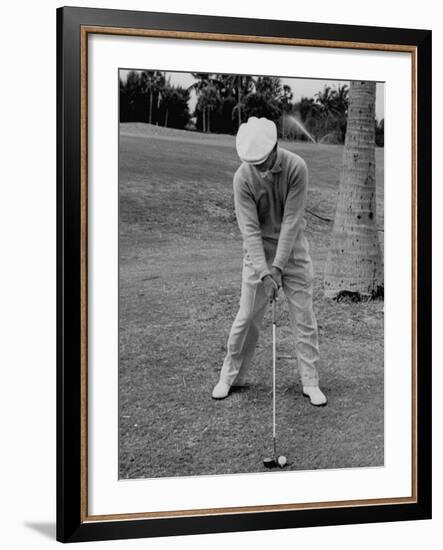 Golfer Ben Hogan, Demonstrating His Golf Drive-J^ R^ Eyerman-Framed Premium Photographic Print