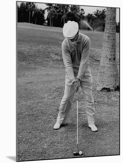 Golfer Ben Hogan, Demonstrating His Golf Drive-J^ R^ Eyerman-Mounted Premium Photographic Print