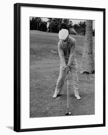 Golfer Ben Hogan, Demonstrating His Golf Drive-J^ R^ Eyerman-Framed Premium Photographic Print