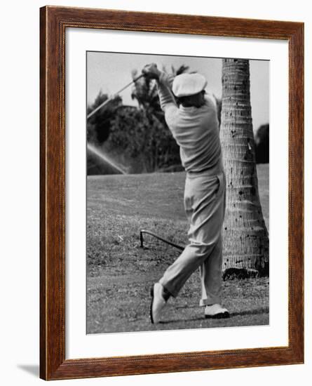 Golfer Ben Hogan, Demonstrating His Golf Drive-J^ R^ Eyerman-Framed Premium Photographic Print