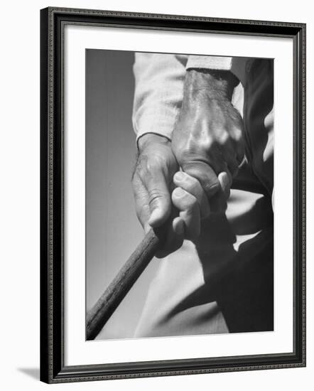 Golfer Ben Hogan Demonstrating Strong Grip for Woods and Irons-Martha Holmes-Framed Premium Photographic Print