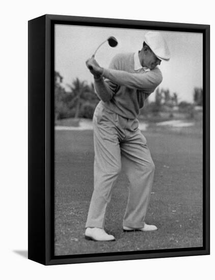Golfer Ben Hogan, Dropping His Club at Top of Backswing-J^ R^ Eyerman-Framed Premier Image Canvas