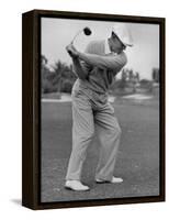 Golfer Ben Hogan, Dropping His Club at Top of Backswing-J. R. Eyerman-Framed Premier Image Canvas