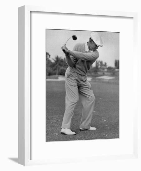 Golfer Ben Hogan, Dropping His Club at Top of Backswing-J^ R^ Eyerman-Framed Premium Photographic Print