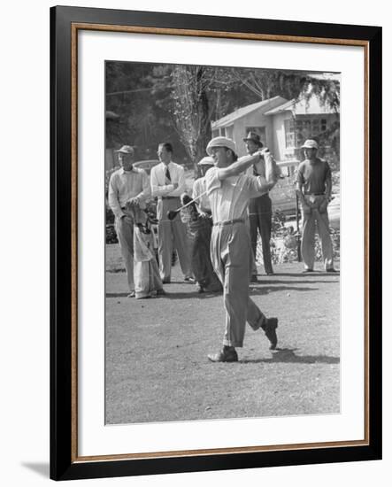 Golfer Ben Hogan, Following Through with His Golf Swing-Loomis Dean-Framed Premium Photographic Print