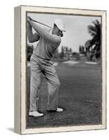 Golfer Ben Hogan, Keeping His Shoulders Level at Top of Swing-J. R. Eyerman-Framed Premier Image Canvas