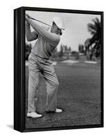 Golfer Ben Hogan, Keeping His Shoulders Level at Top of Swing-J. R. Eyerman-Framed Premier Image Canvas