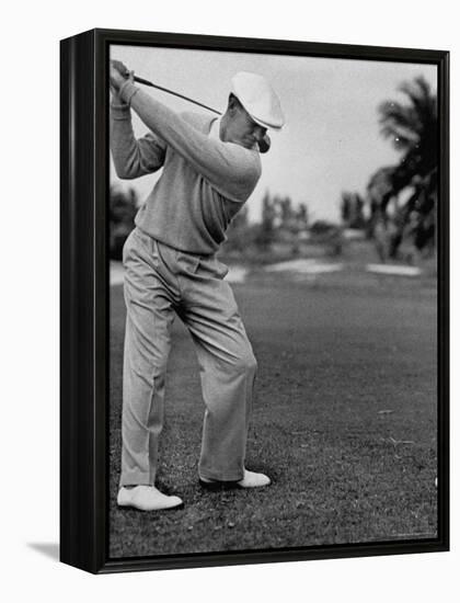 Golfer Ben Hogan, Keeping His Shoulders Level at Top of Swing-J^ R^ Eyerman-Framed Premier Image Canvas