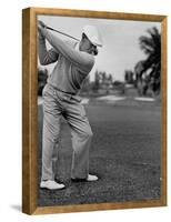 Golfer Ben Hogan, Keeping His Shoulders Level at Top of Swing-J. R. Eyerman-Framed Premier Image Canvas