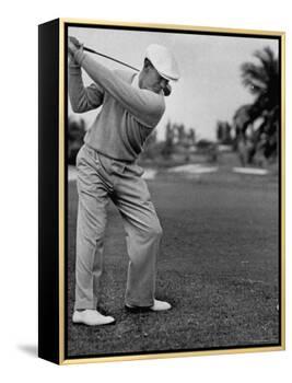 Golfer Ben Hogan, Keeping His Shoulders Level at Top of Swing-J. R. Eyerman-Framed Premier Image Canvas