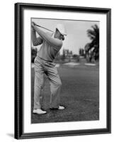 Golfer Ben Hogan, Keeping His Shoulders Level at Top of Swing-J. R. Eyerman-Framed Premium Photographic Print