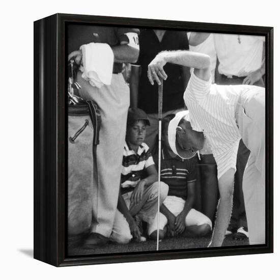 Golfer Ben Hogan Playing US Open Tournament While Smoking on Cherry Hills Course. Denver, Colorado-Ralph Crane-Framed Premier Image Canvas