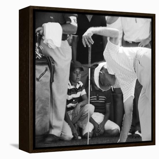 Golfer Ben Hogan Playing US Open Tournament While Smoking on Cherry Hills Course. Denver, Colorado-Ralph Crane-Framed Premier Image Canvas