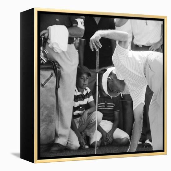 Golfer Ben Hogan Playing US Open Tournament While Smoking on Cherry Hills Course. Denver, Colorado-Ralph Crane-Framed Premier Image Canvas