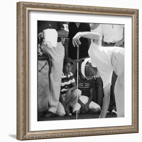 Golfer Ben Hogan Playing US Open Tournament While Smoking on Cherry Hills Course. Denver, Colorado-Ralph Crane-Framed Premium Photographic Print