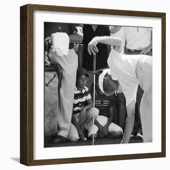 Golfer Ben Hogan Playing US Open Tournament While Smoking on Cherry Hills Course. Denver, Colorado-Ralph Crane-Framed Premium Photographic Print