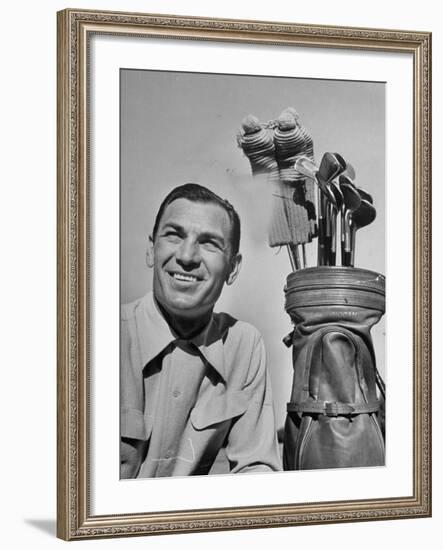 Golfer Ben Hogan with Golf Bag-Martha Holmes-Framed Premium Photographic Print