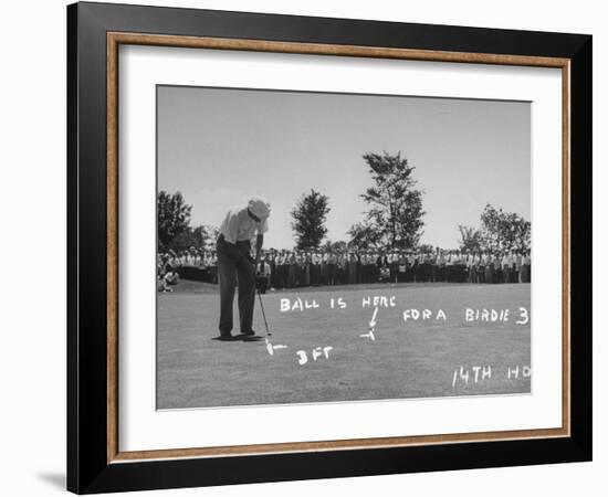 Golfer Byron Nelson Putting for a Birdie on 14th Hole-null-Framed Photographic Print