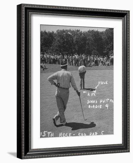 Golfer Byron Nelson Putting on the 15th Green-null-Framed Photographic Print