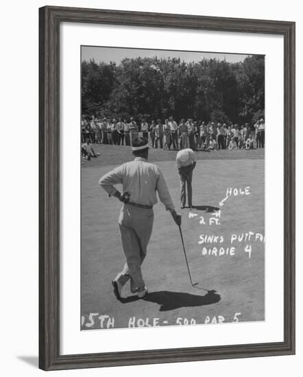 Golfer Byron Nelson Putting on the 15th Green-null-Framed Photographic Print