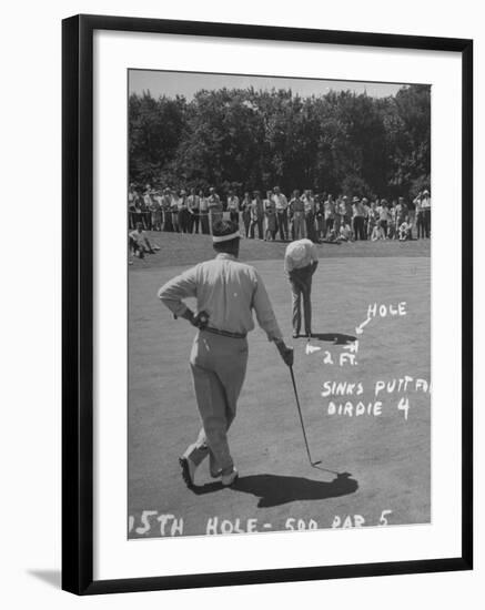 Golfer Byron Nelson Putting on the 15th Green-null-Framed Photographic Print