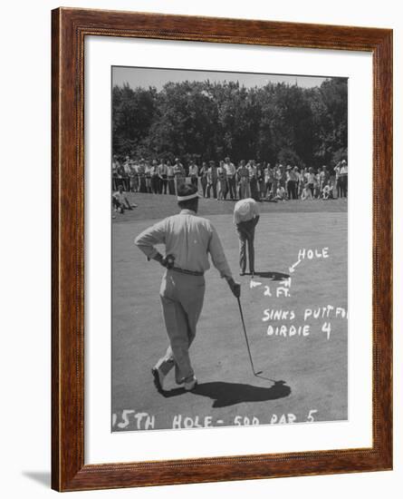 Golfer Byron Nelson Putting on the 15th Green-null-Framed Photographic Print