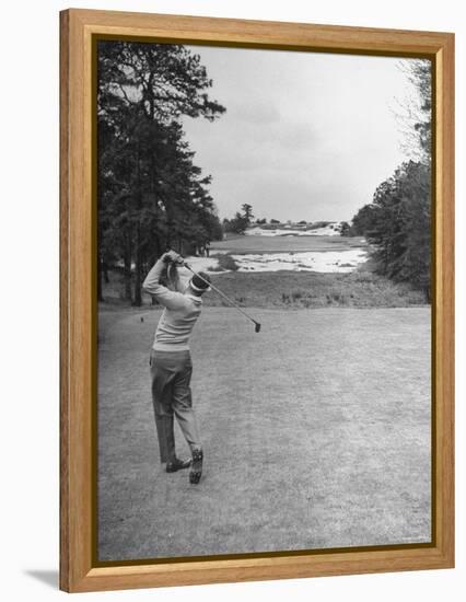 Golfer Herman Keiser Hitting Drive on 367 Yard Second Hole During Masters Golf Tournament-Al Fenn-Framed Premier Image Canvas