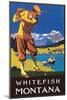 Golfer in Mountains, Whitefish, Montana-null-Mounted Art Print