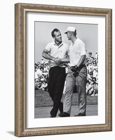 Golfer Jack Nicklaus and Arnold Palmer During National Open Tournament-John Dominis-Framed Premium Photographic Print