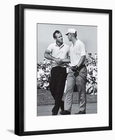 Golfer Jack Nicklaus and Arnold Palmer During National Open Tournament-John Dominis-Framed Premium Photographic Print