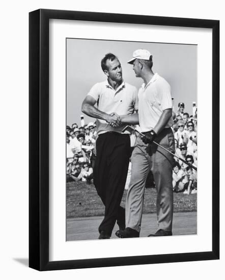 Golfer Jack Nicklaus and Arnold Palmer During National Open Tournament-John Dominis-Framed Premium Photographic Print