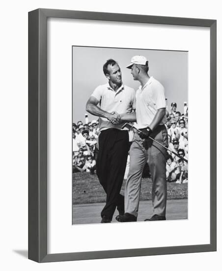 Golfer Jack Nicklaus and Arnold Palmer During National Open Tournament-John Dominis-Framed Premium Photographic Print