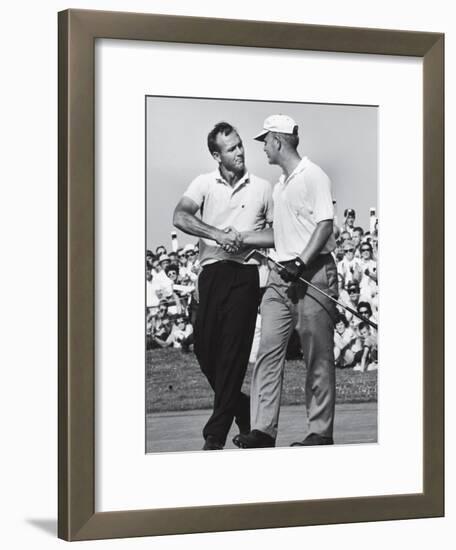 Golfer Jack Nicklaus and Arnold Palmer During National Open Tournament-John Dominis-Framed Premium Photographic Print