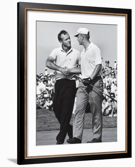 Golfer Jack Nicklaus and Arnold Palmer During National Open Tournament-John Dominis-Framed Premium Photographic Print