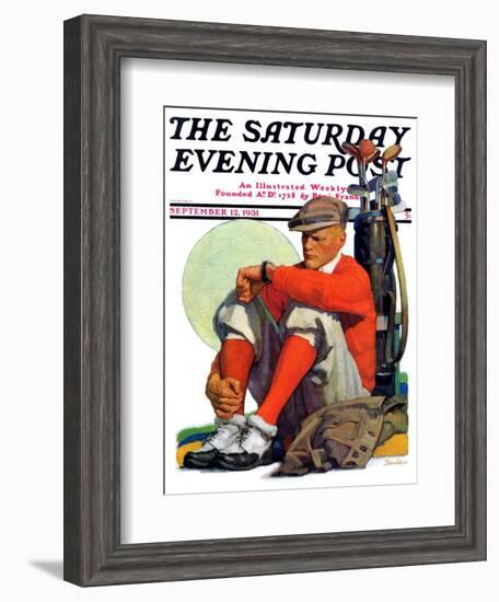 "Golfer Kept Waiting," Saturday Evening Post Cover, September 12, 1931-John E. Sheridan-Framed Giclee Print