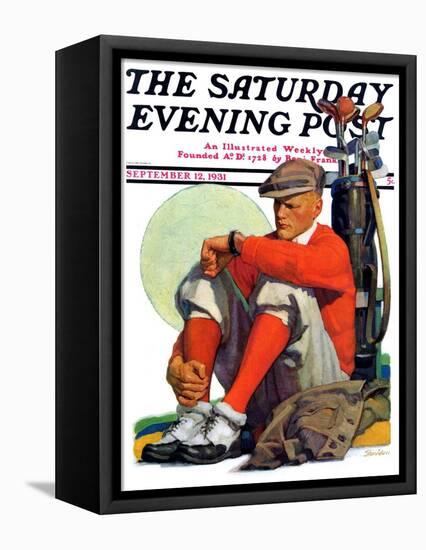 "Golfer Kept Waiting," Saturday Evening Post Cover, September 12, 1931-John E. Sheridan-Framed Premier Image Canvas