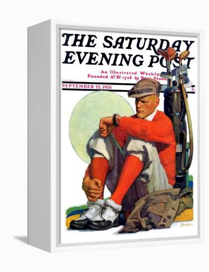 "Golfer Kept Waiting," Saturday Evening Post Cover, September 12, 1931-John E. Sheridan-Framed Premier Image Canvas