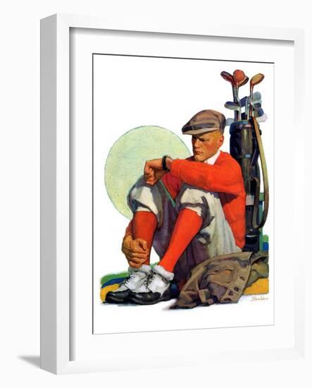 "Golfer Kept Waiting,"September 12, 1931-John E. Sheridan-Framed Giclee Print