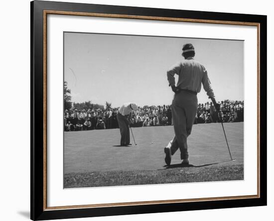 Golfer Putting the 12th Green-null-Framed Photographic Print