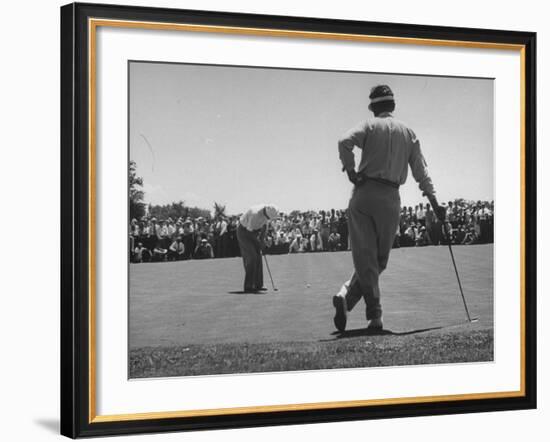 Golfer Putting the 12th Green-null-Framed Photographic Print