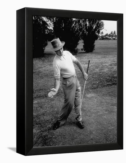 Golfer Sam Snead Demonstrating Sweep of Right Hand in Ben Hogan's Golf Stroke-J^ R^ Eyerman-Framed Premier Image Canvas