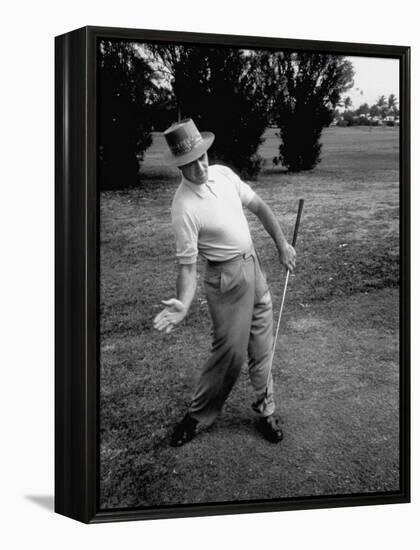 Golfer Sam Snead Demonstrating Sweep of Right Hand in Ben Hogan's Golf Stroke-J^ R^ Eyerman-Framed Premier Image Canvas