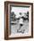 Golfer Ted Ray Swinging a Club Photograph-Lantern Press-Framed Art Print