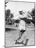 Golfer Ted Ray Swinging a Club Photograph-Lantern Press-Mounted Art Print