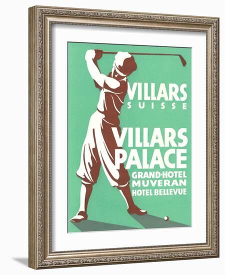 Golfer, Villars Hotel-null-Framed Art Print