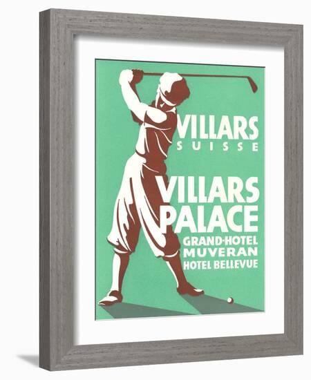 Golfer, Villars Hotel-null-Framed Art Print