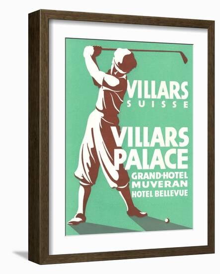 Golfer, Villars Hotel-null-Framed Art Print