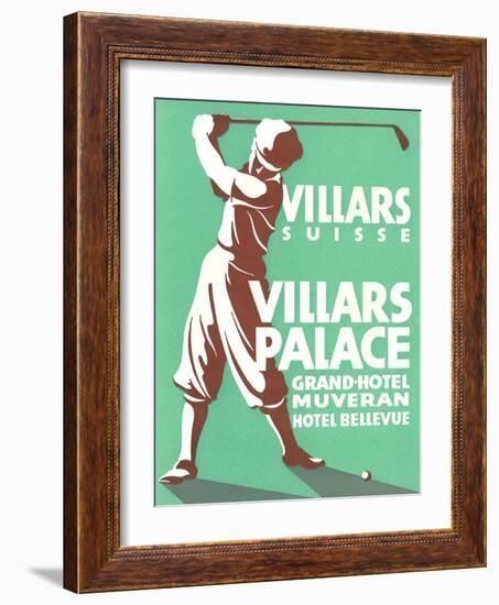 Golfer, Villars Hotel-null-Framed Art Print