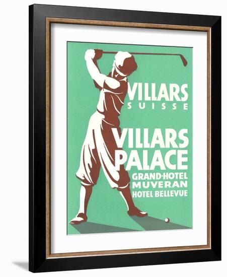 Golfer, Villars Hotel-null-Framed Art Print